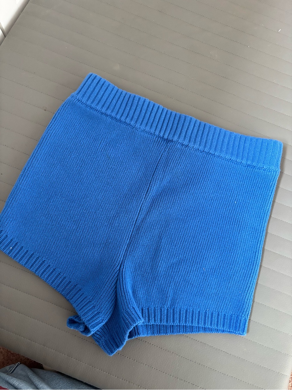 Women's Bright Blue Knit Bike Shorts